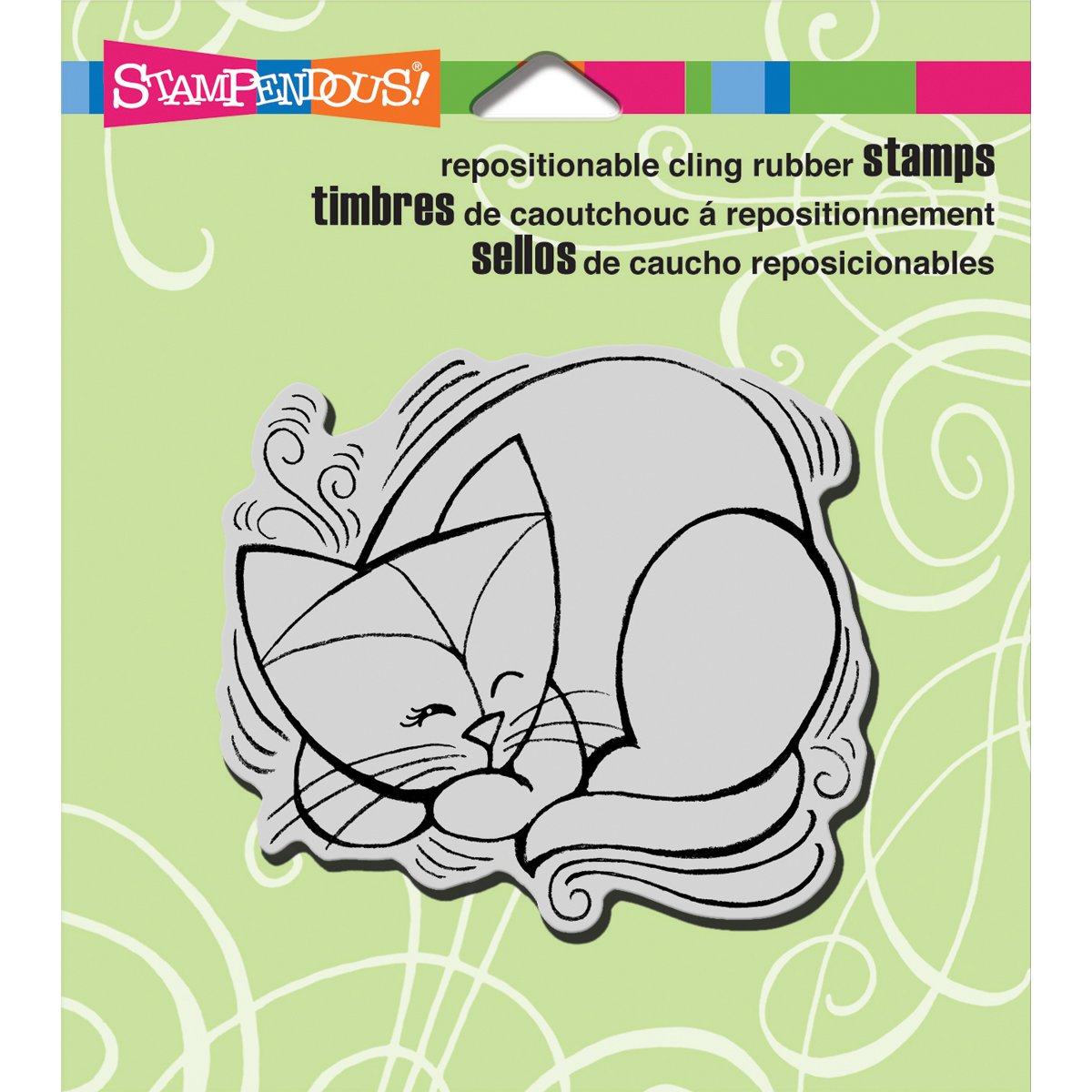 Stampendous Cling Rubber Stamp, Pen Pattern Cat