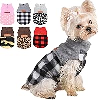 Vista 10 de Ropa para perros pequeños, niño y niña, chaleco de vellón de leopardo chihuahua, suéter elástico para cachorros, ropa para mascotas, suéter Yorkie