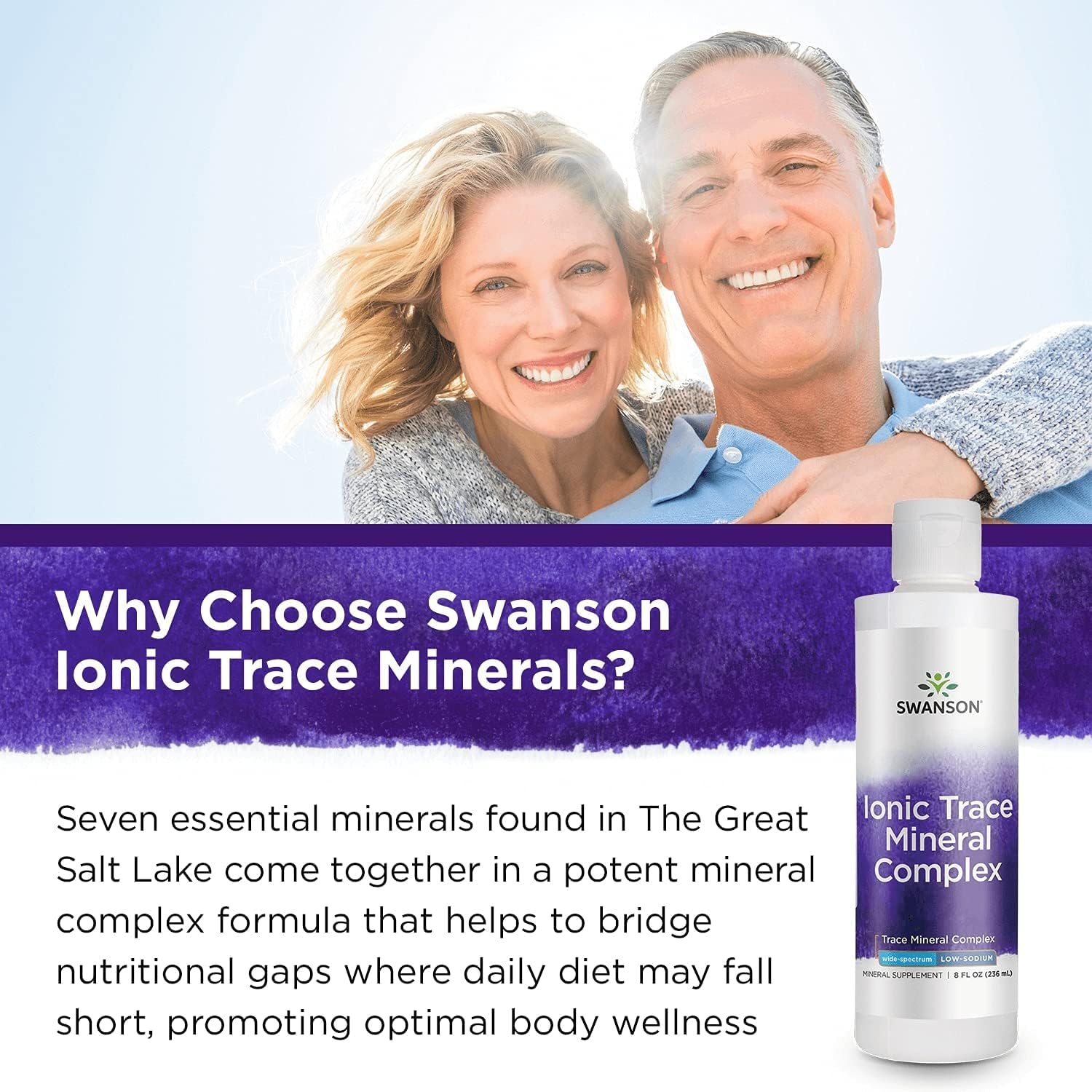 Swanson Concentrace Trace Mineral Drops 8oz-Complete Mineral Complex for Energy, Hydration, & Electrolyte Balance Over 72 High Absorption Ionic Minerals Such As Magnesium, Potassium, Calcium (3 Pack)