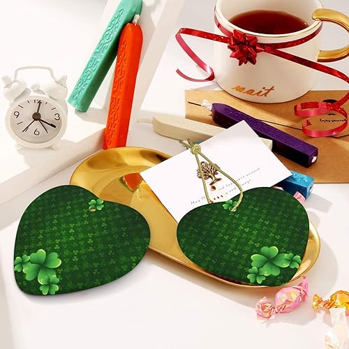 Miniatura 7 de Trébol de cuatro hojas de trébol de hojas de trébol, adornos de Navidad personalizados 2023, decoraciones de Navidad en forma de corazón, decoración