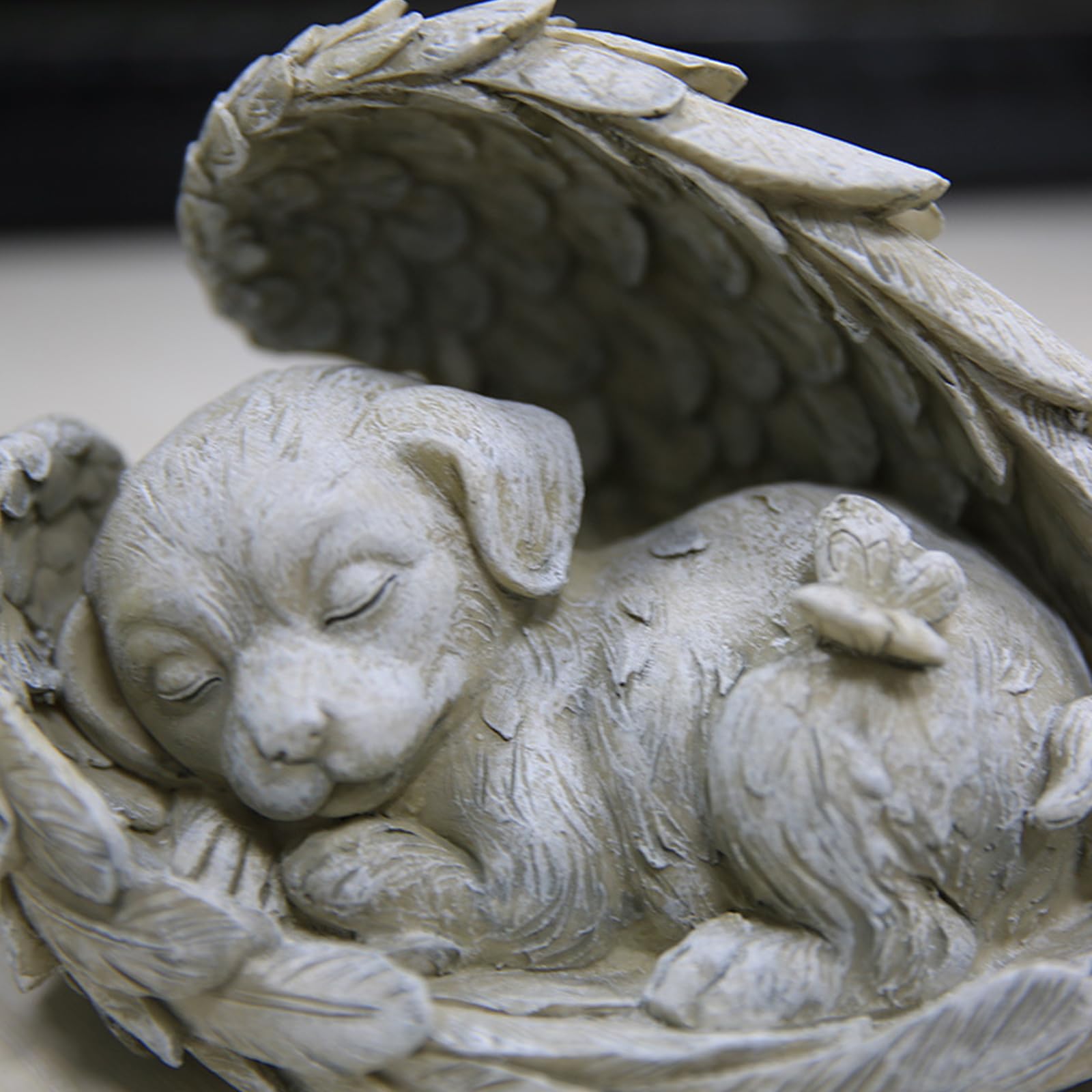 Statua Commemorativa Cane Angelo - In Resina, 11x8x9cm, Per Ricordare Gli Animali Domestici