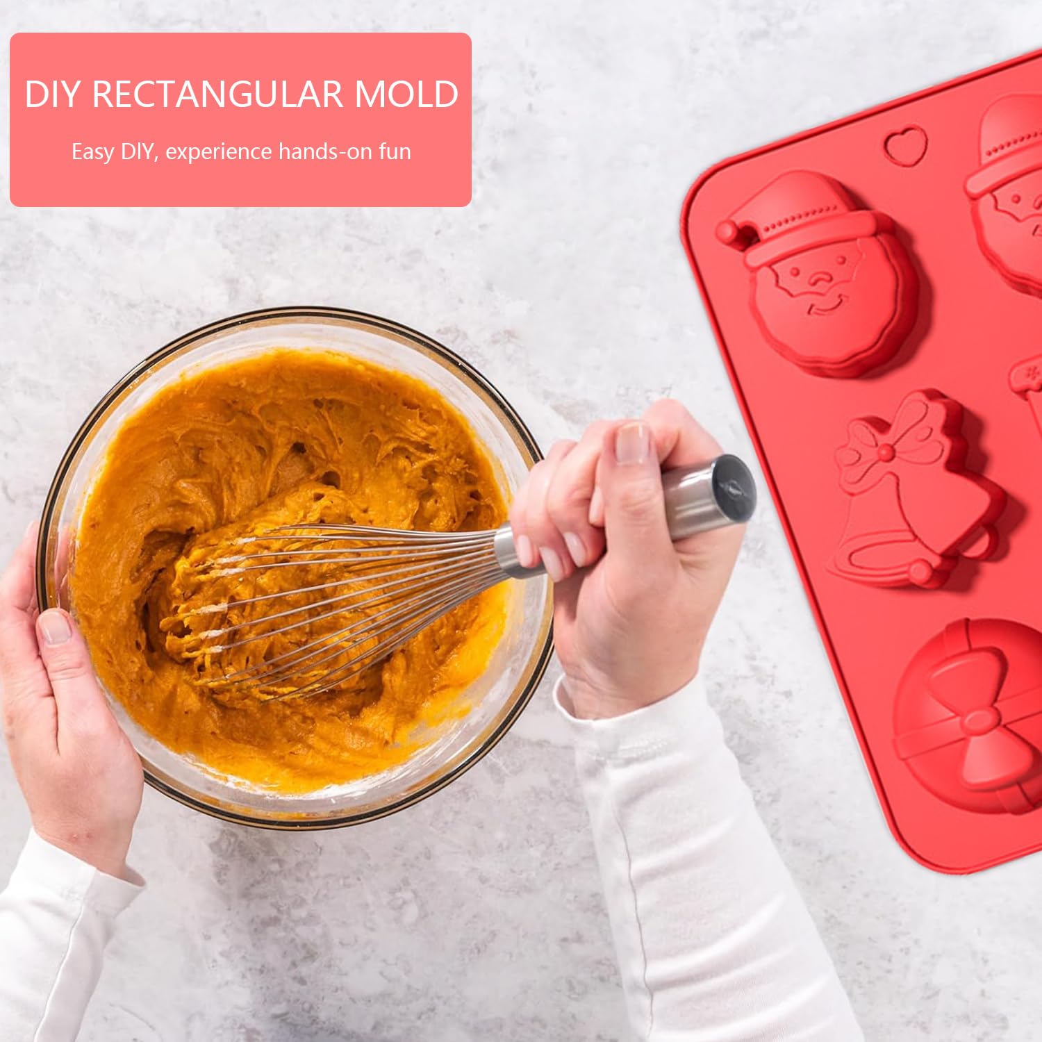Pack of 2 Christmas Silicone Moulds, Non-Stick Silicone Mould with 6 Cavities - Image 4