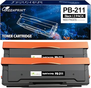 PB-211 PB-210E Compatible Toner Cartridges 1600 Pages 2 Blacks for M6552NW M6602NW M6500NW M6550NW M6600NW P2500 P2500W P2502 P2502W P2511W P2516 P2207 Printers Replace PB-211 PB211 PB-210E PB-211EV