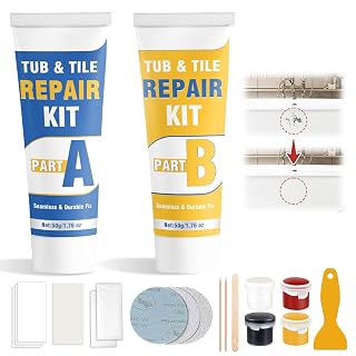 Bath Enamel Repair Kits, Waterproof Bath Repair Kit, Leak-Proof Tub Tile Bath Enamel Porcelain Repair Kit for Refinishing Ceramic Scratches, Holes, Cracks (1 pack) - Amazon product rated Grade A