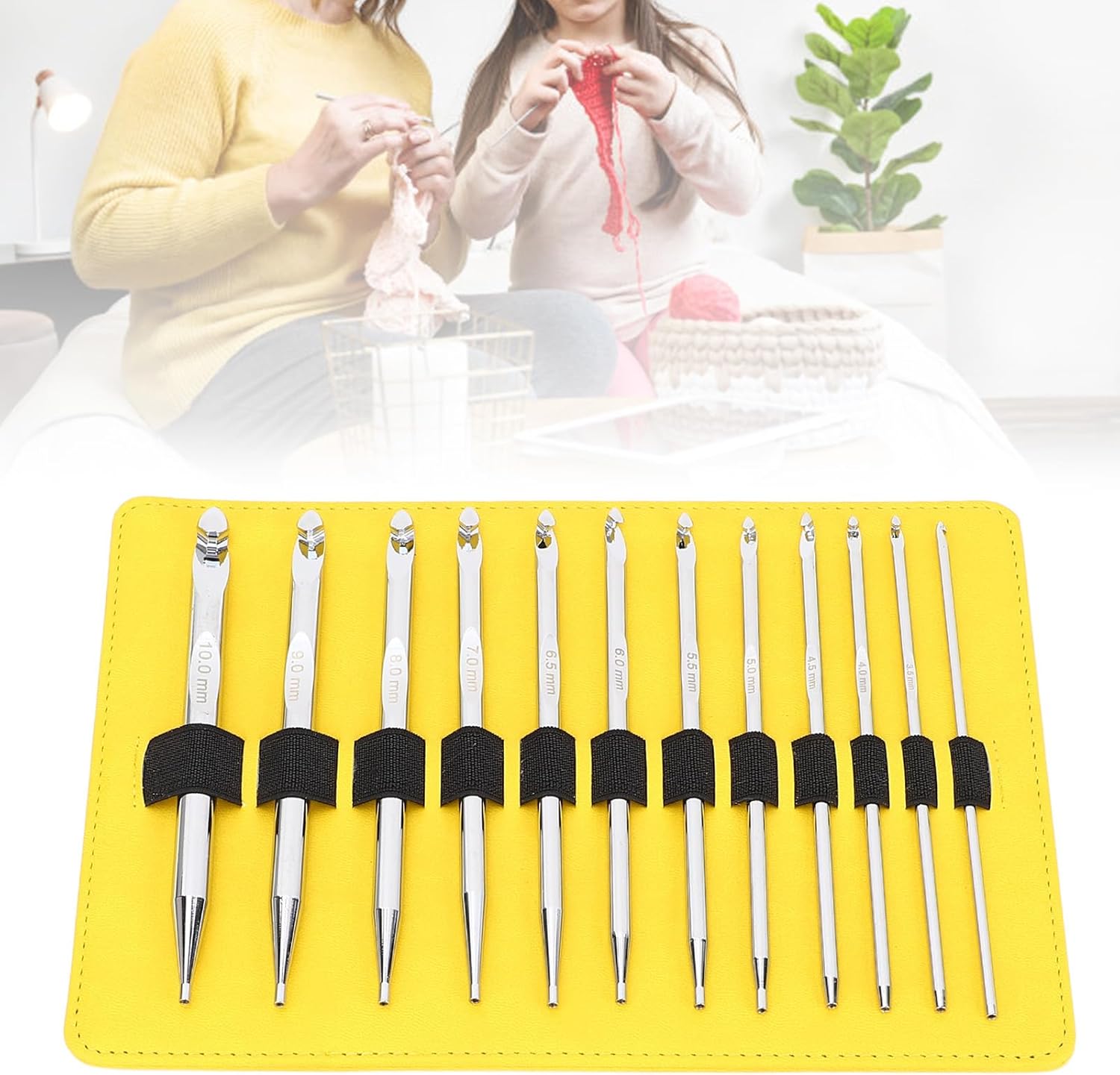 Circular Knitting Needle, Knitting Tools Afghan Detachable Crochet Set Tunisian Crochet Set of 12 Interchangeable Crochet Long Crochet Hook