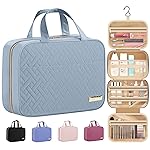 HOTOR Travel Toiletry Bag - Hanging Toiletry Bag for Women & Men, Makeup Bag/Big Comparment, Waterproof for Travel Accessories, Travel Essentials, Medium, Light Blue