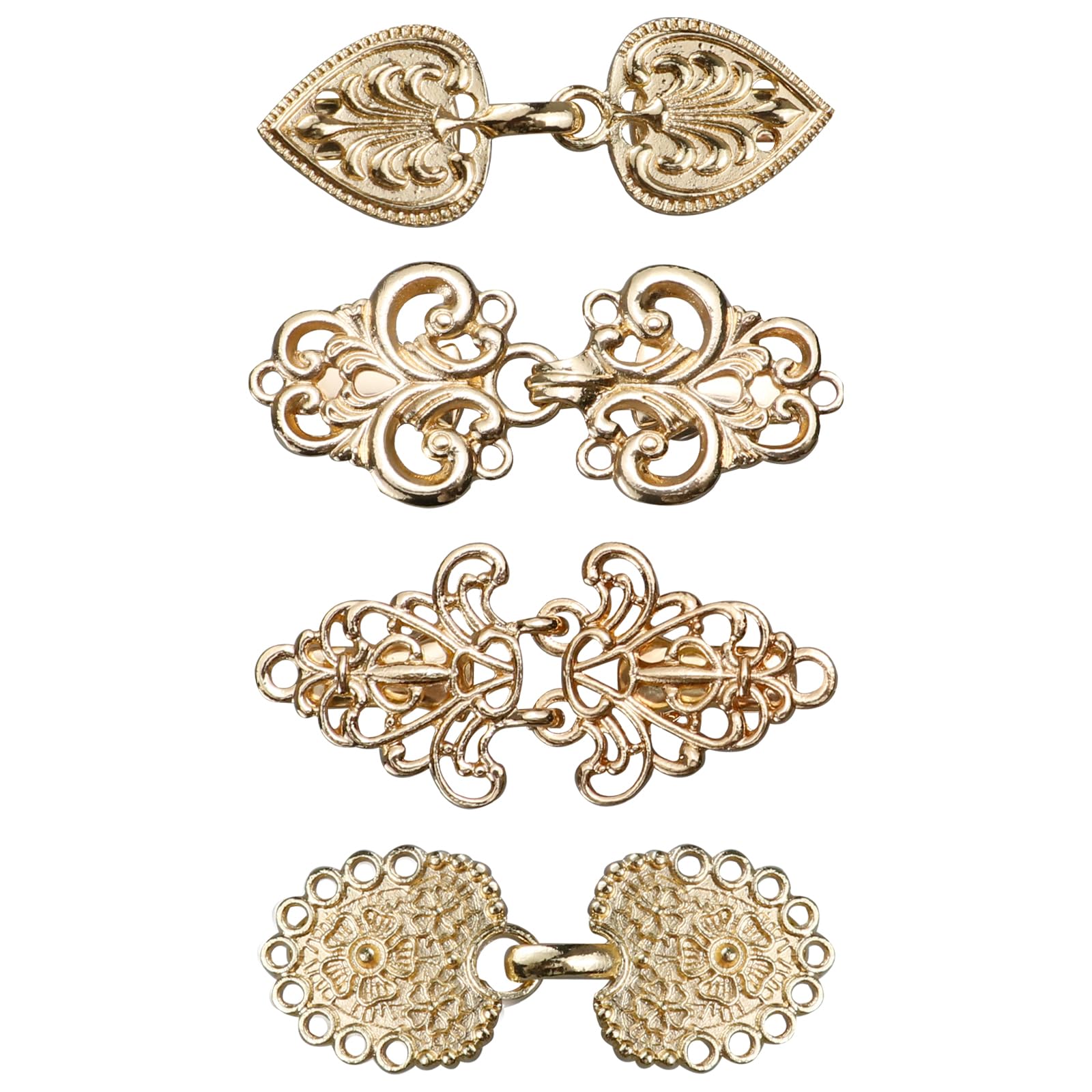 4 Pieces Vintage Sweater Clips, Sweater Clips for Cardigans to Hold Sweater Together, Shawl Collar Clasp Dress Shirt Brooch Clip&amp;Dress Clips Back Cinch
