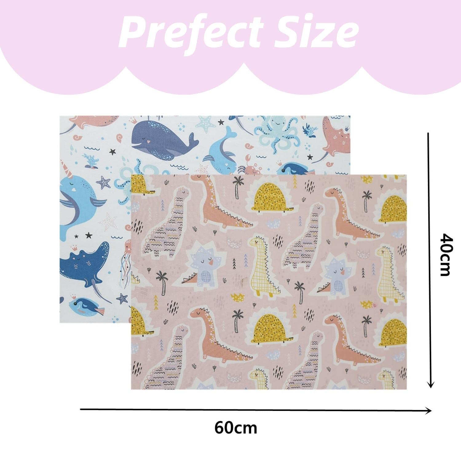 Federa per cuscino 40x60 cm cotone biologico confezione da 2 per bambini neonati passeggino con chiusura a busta