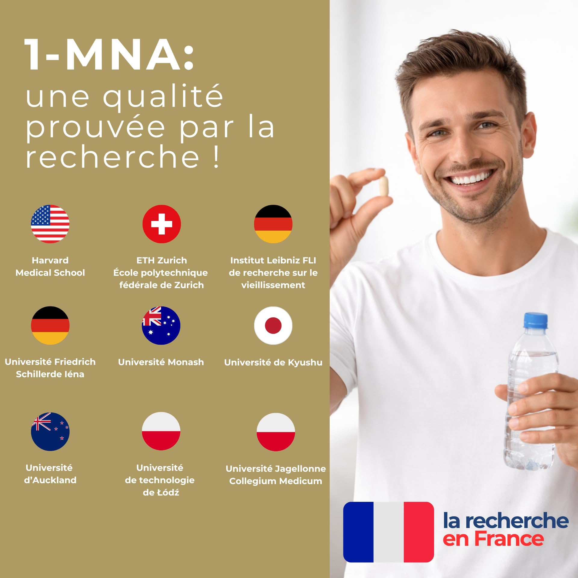 1-MNA PRO, Supplément Anti-âge, Optimise le NAD+, Double Dose pour des Effets Plus Rapides, Biohacking, Soutien à la Santé Cellulaire, Formulé Scientifiquement, 30 Capsules