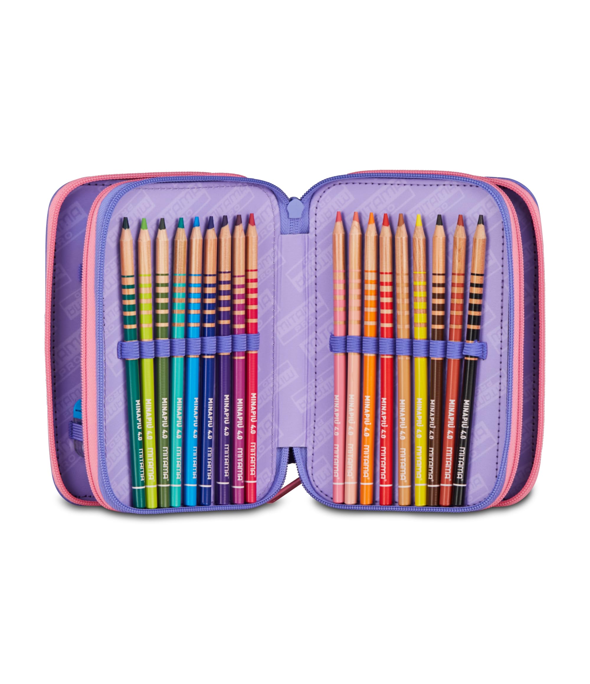 Mitama Astuccio Scuola 3 Scomparti, FAIRYUNICORN, Contenuto 47 pz, Completo di Matite, Pennarelli, Portapenne Scuola Elementare Bambina