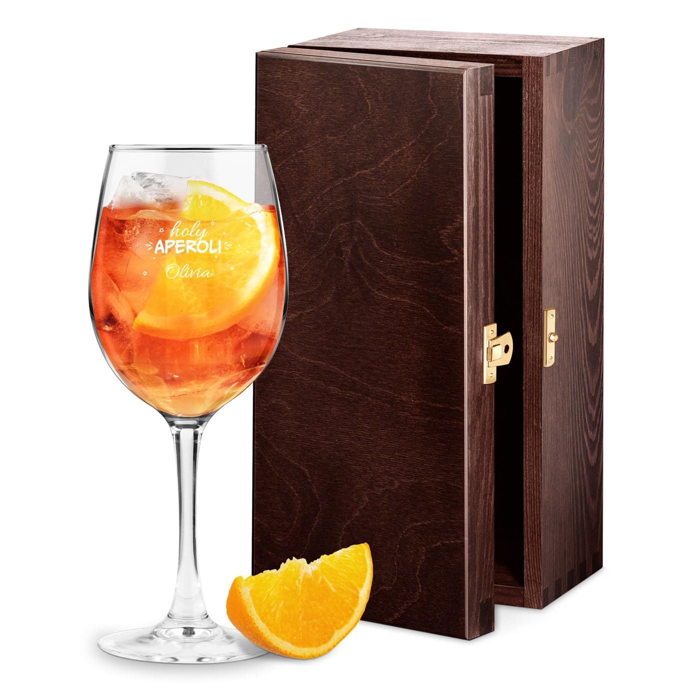 Maverton Customised Aperol Spritz Cocktail Glass with Engraving - Birthday Gifts for Women - Unique Gifts for Her - Perfect Presents for Grandma, Mom, Friend, Lady - 350ml or 530ml - Holy