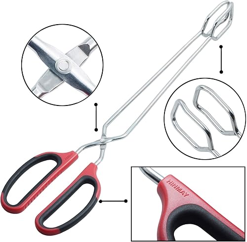 Miniatura 2 de HINMAY Pinzas de tijera extra largas de 16 pulgadas de acero inoxidable para parrilla