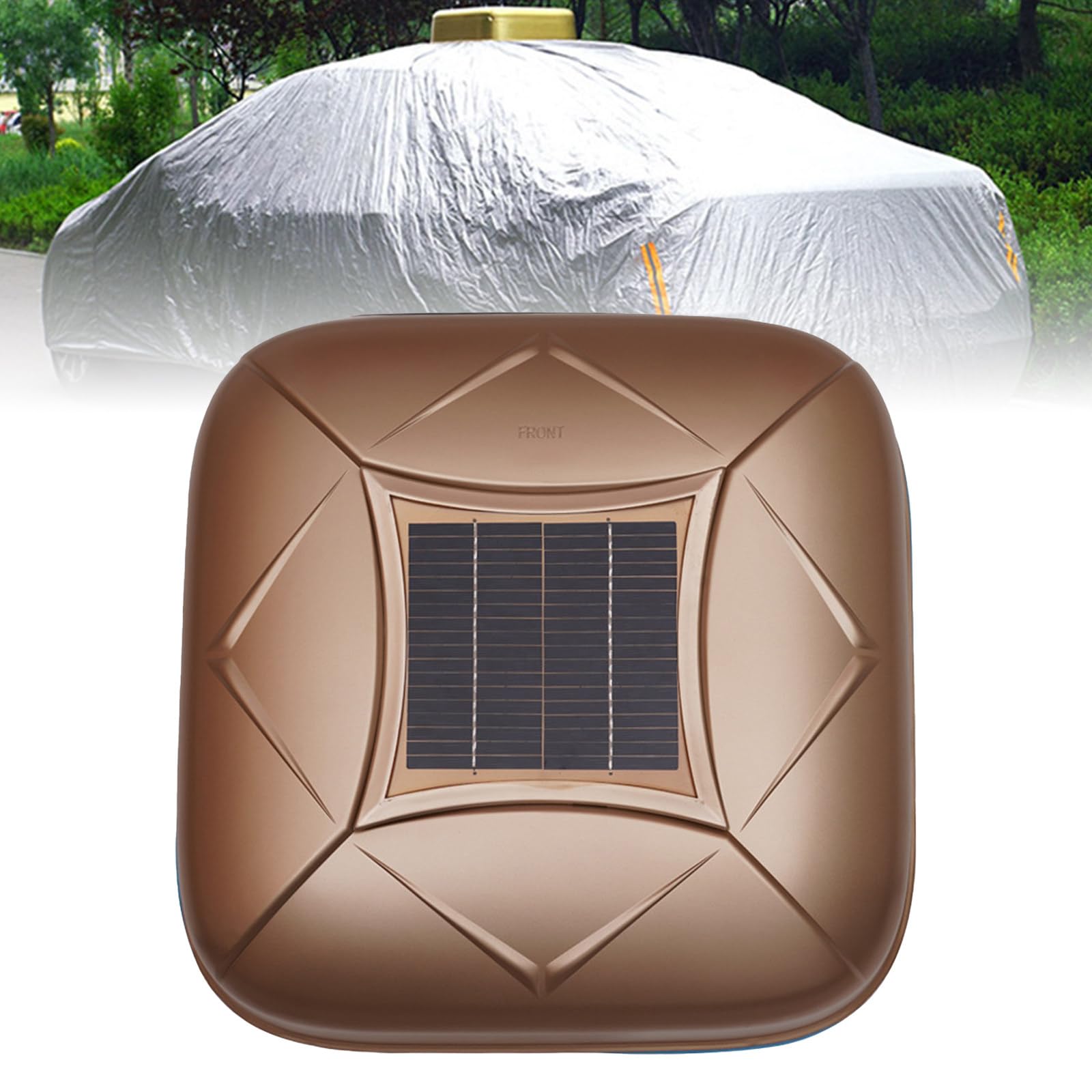 Wangyingxu Electric Smart Car Cover, Fully Automatic Solar Charging, 10s Quick Installation, Anti-Theft & Sand Protection, All-Weather Full Exterior Cover for Sedan SUV MPV Pickup Gold-YXL