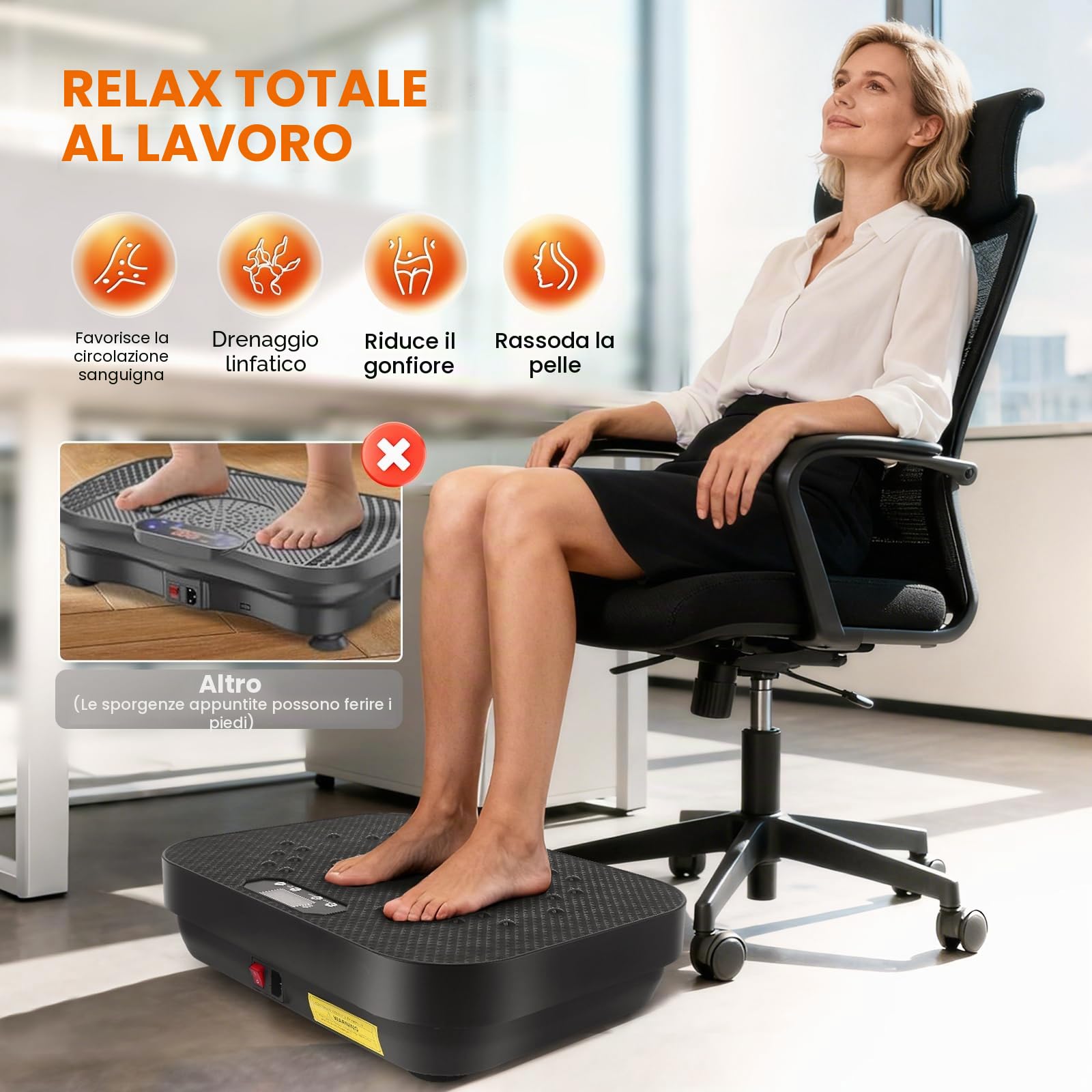 Piattaforma Vibrante, Piattaforma Oscillante Sport per Casa, Tavola Oscillante Elettrica con Telecomando, Macchina Dimagrante Fitness, Dispositivo Vibrante Sportivo per Piedi, Gambe, Fianchi, Braccia