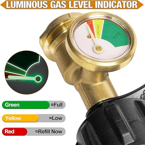 Miniatura 11 de Mangueras de propano RV de 15 pulgadas con calibre, manguera trenzada de acero inoxidable para tanque de caravana, línea de manguera de propano