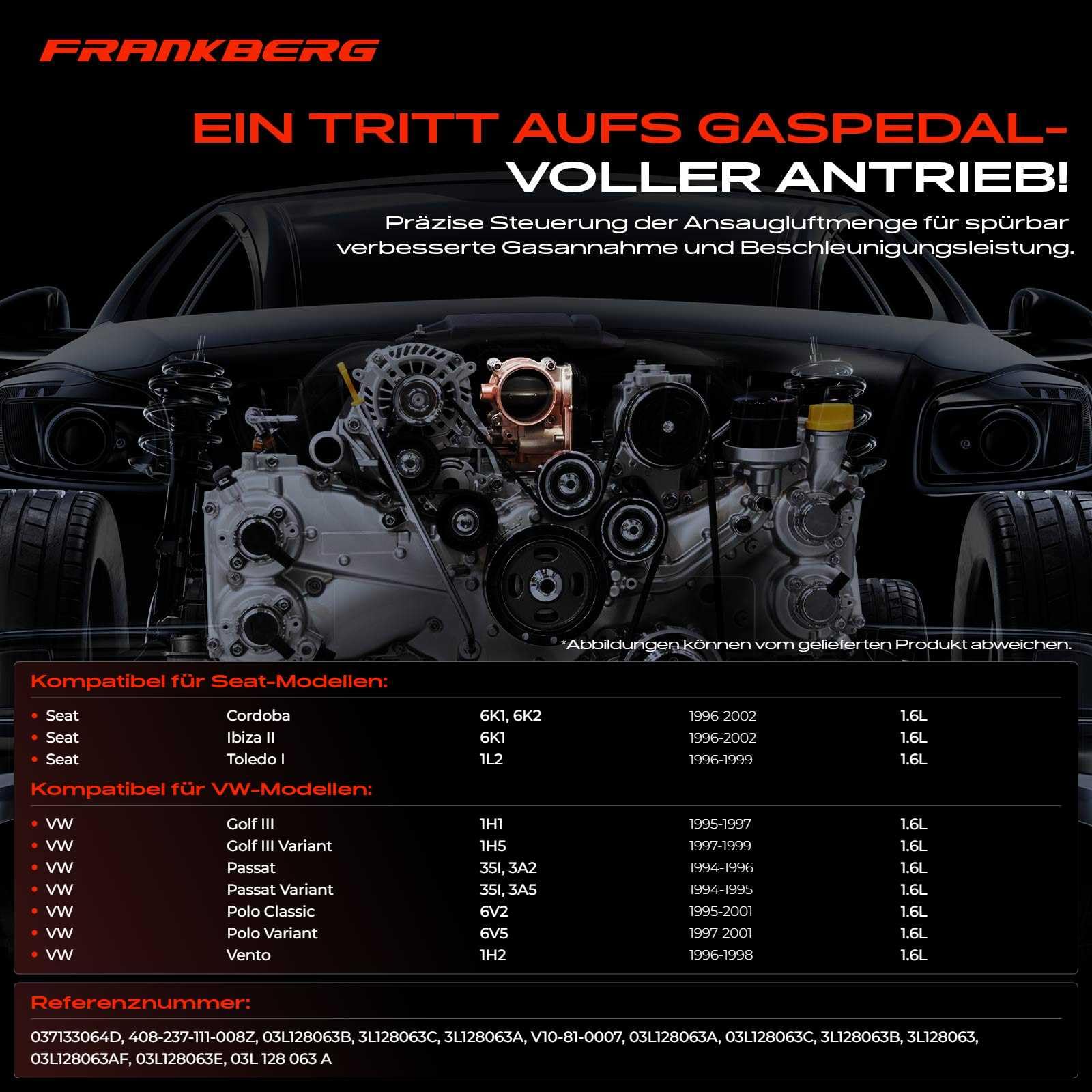 Drosselklappe Drosselklappenstutzen für Cordoba 6K1 6K2 6K5 Ibiza II 6K1 Toledo I 1L Golf III 1H1 1H5 1E7 P-a-s-s-a-t 3A2, 35I Polo 6KV2 6KV5 V-e-n-t-o 1H2 1.6L Benzin 1994-2002 037133064D