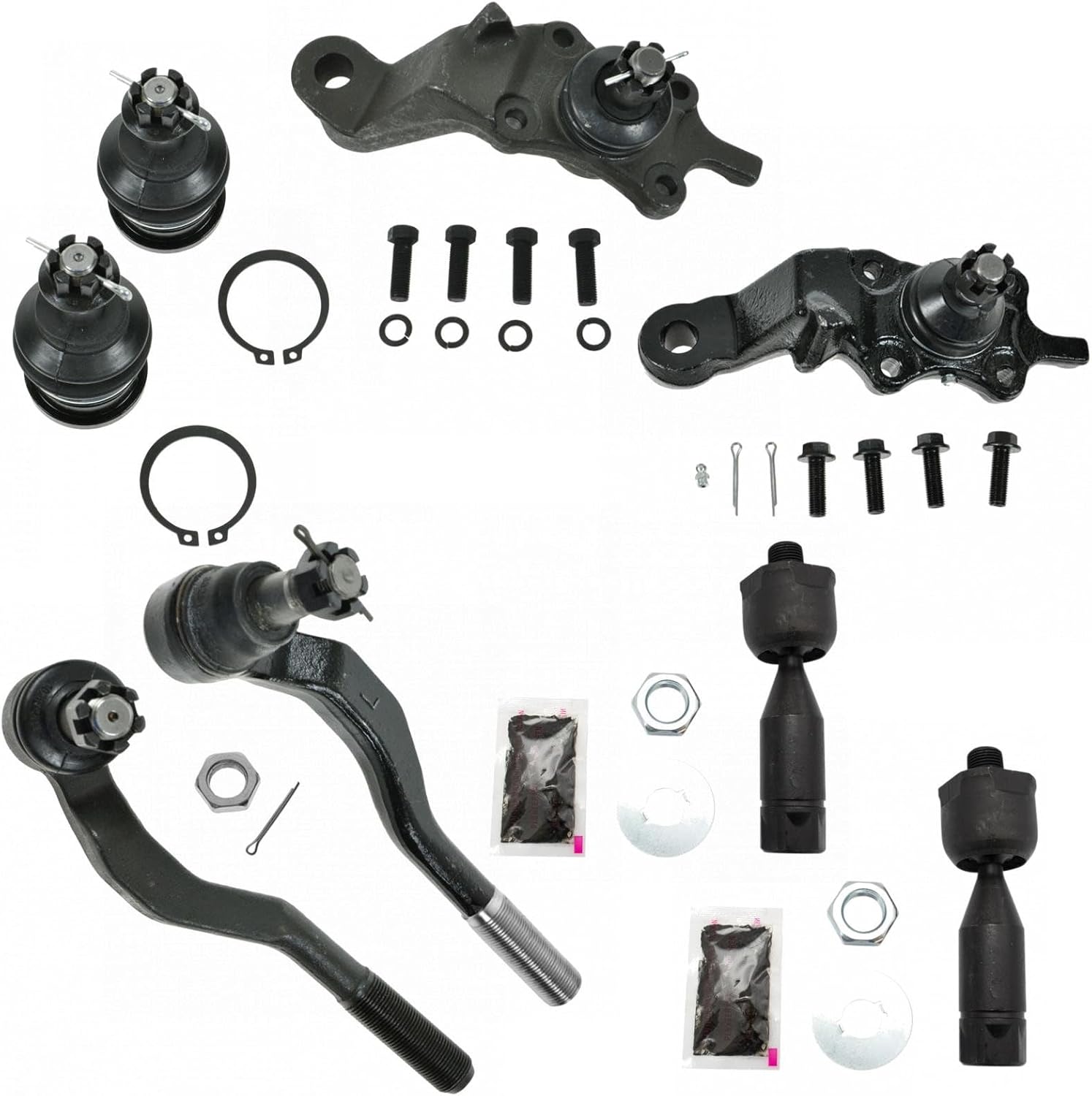 GenericDEFGHIJ Front Upper Lower Ball Joint Inner Outer Tie Rod End Set of 8 for Toyota Tacoma