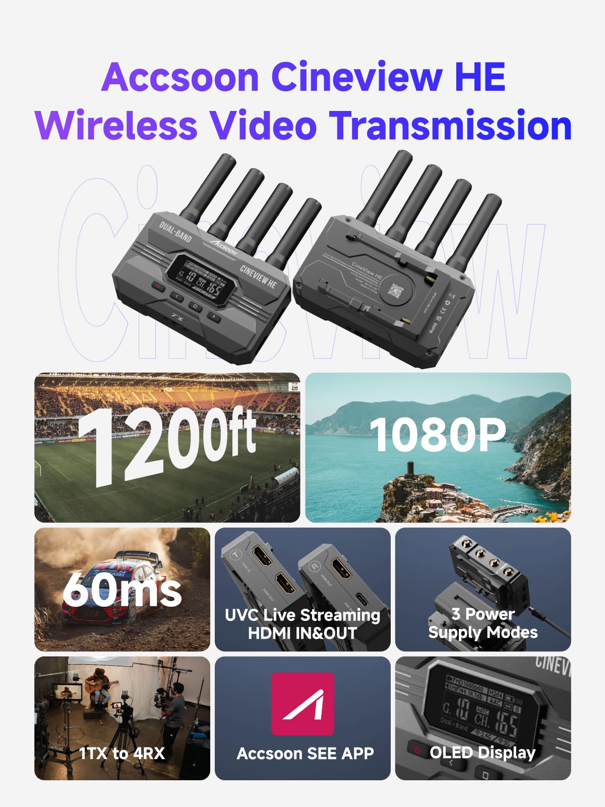 Amazon.com: Accsoon CineView HE Wireless HDMI Video