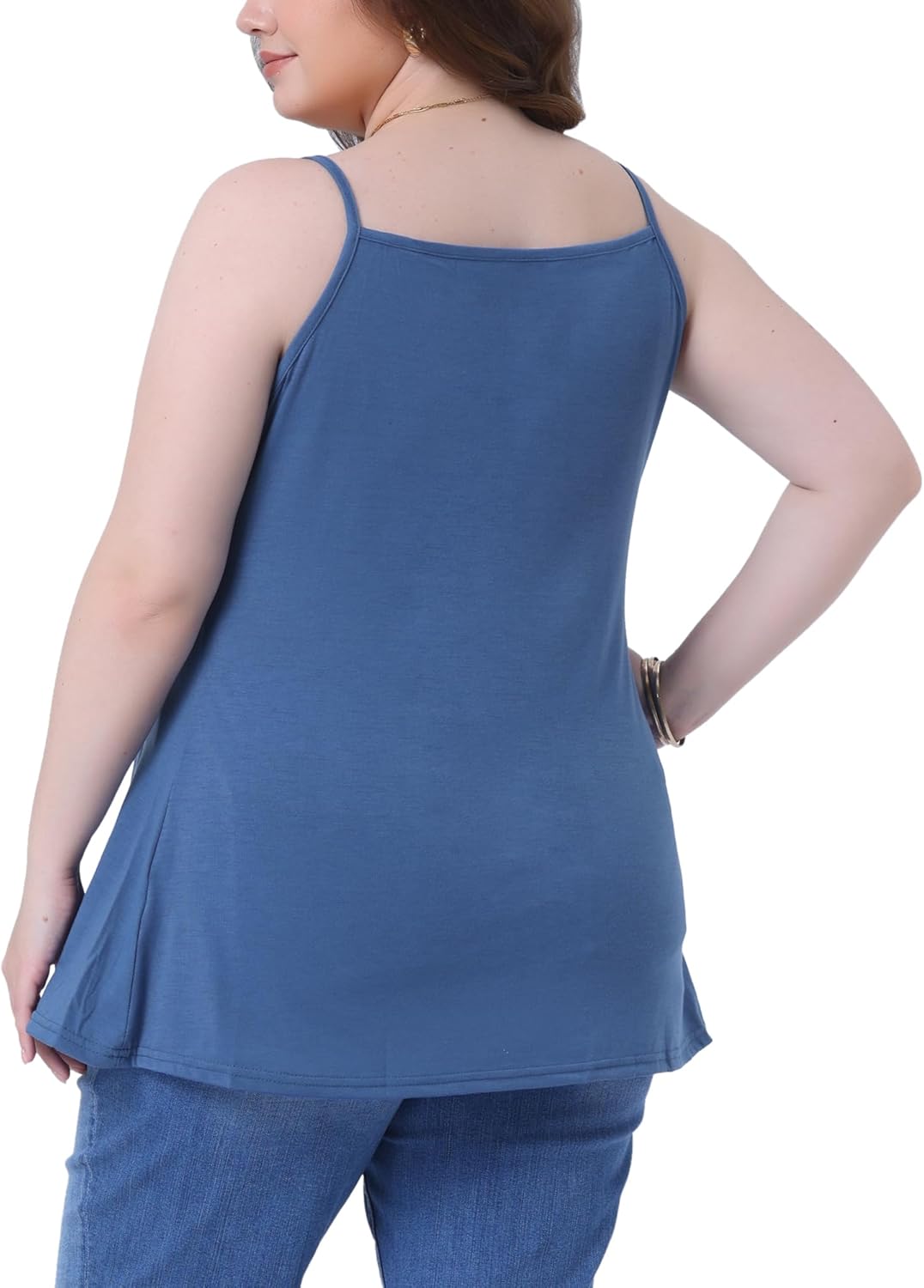 Agnes Orinda Plus Size Women's Summer Casual Tank Tops for Women Button V Neck Pleated Camisoles Cami Tops - Image 4