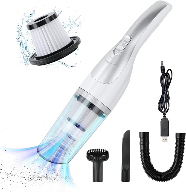 URAQT Handheld Vacuum Cleaner Cordless, 4500pa Portable Car Vac Cleaner, 120W USB Rechargeable Handheld Small Hoover, 3H Fast Charging, Working 35min, Suitable for Home Pet Office Car