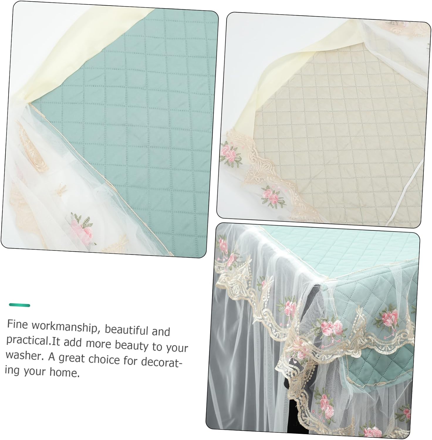 Practical Elegant Lace Design Washing Machine Cover for Laundry Extends Washer Life