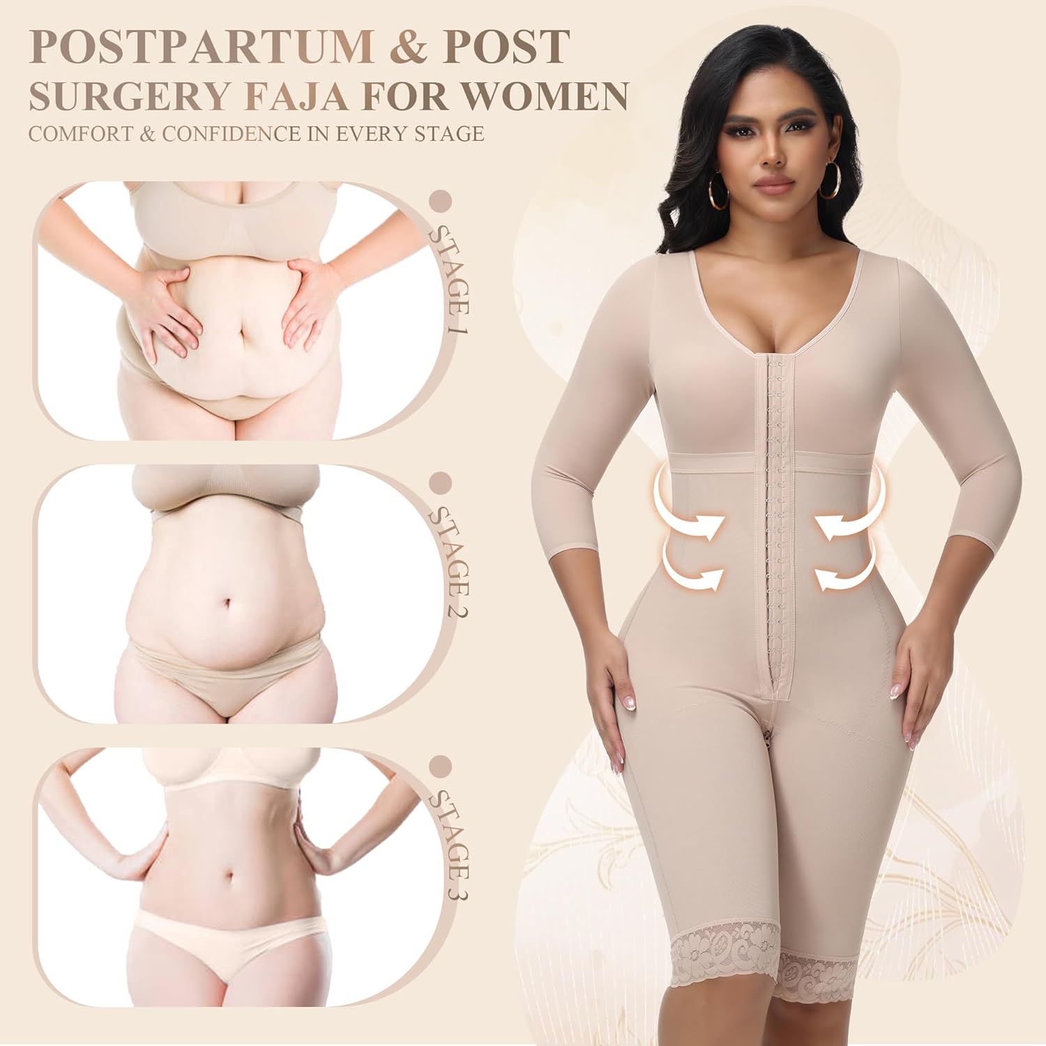 M MYODRESS Fajas Colombianas Moldeadoras Faja Body Shaper Tummy Control Shapewear for Women Post Surgery Compression Garment - Image 4