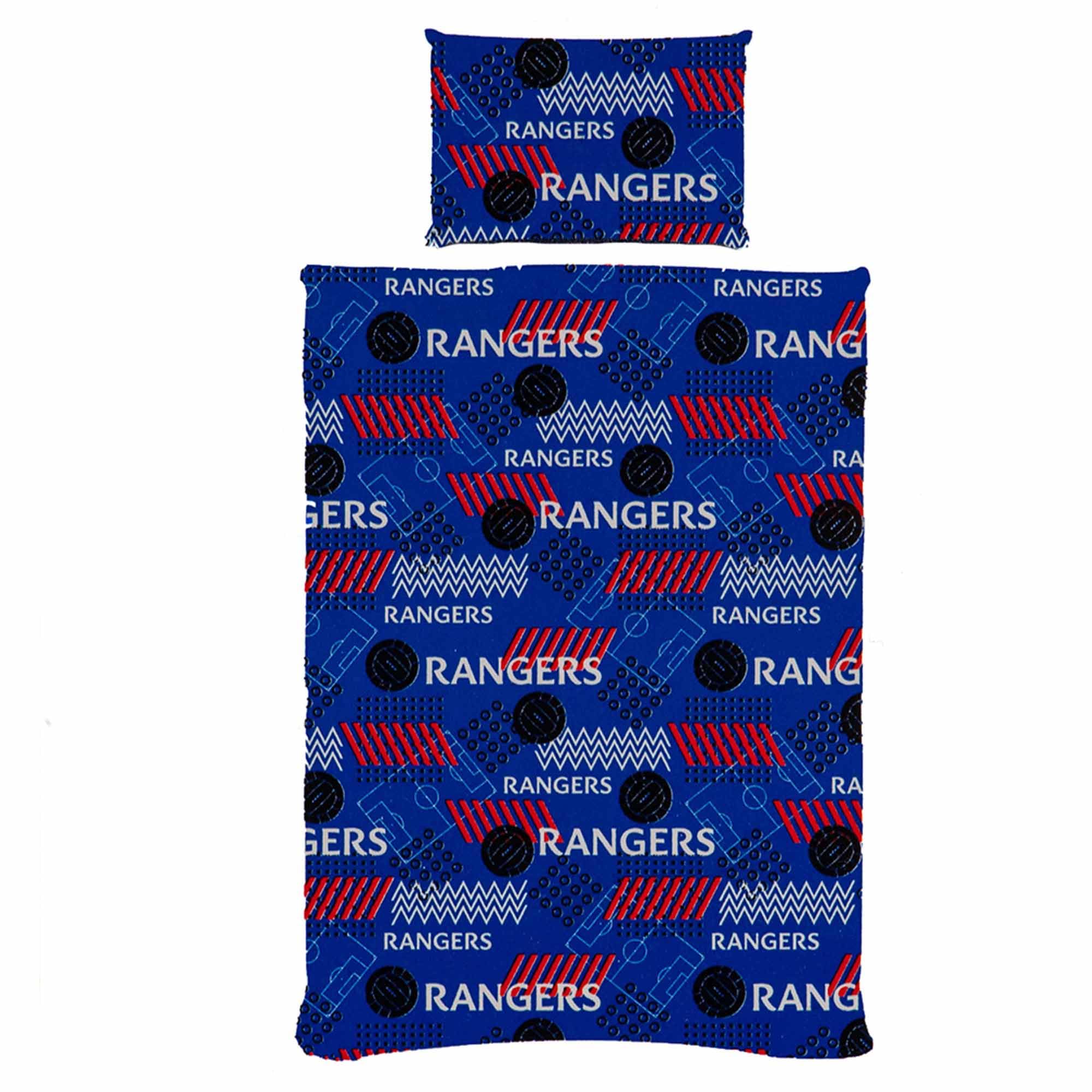Official Reversible Rangers FC Single Duvet Cover With Pillowcase Bedroom Set (Single Twin Bed), Multicolour - Image 2