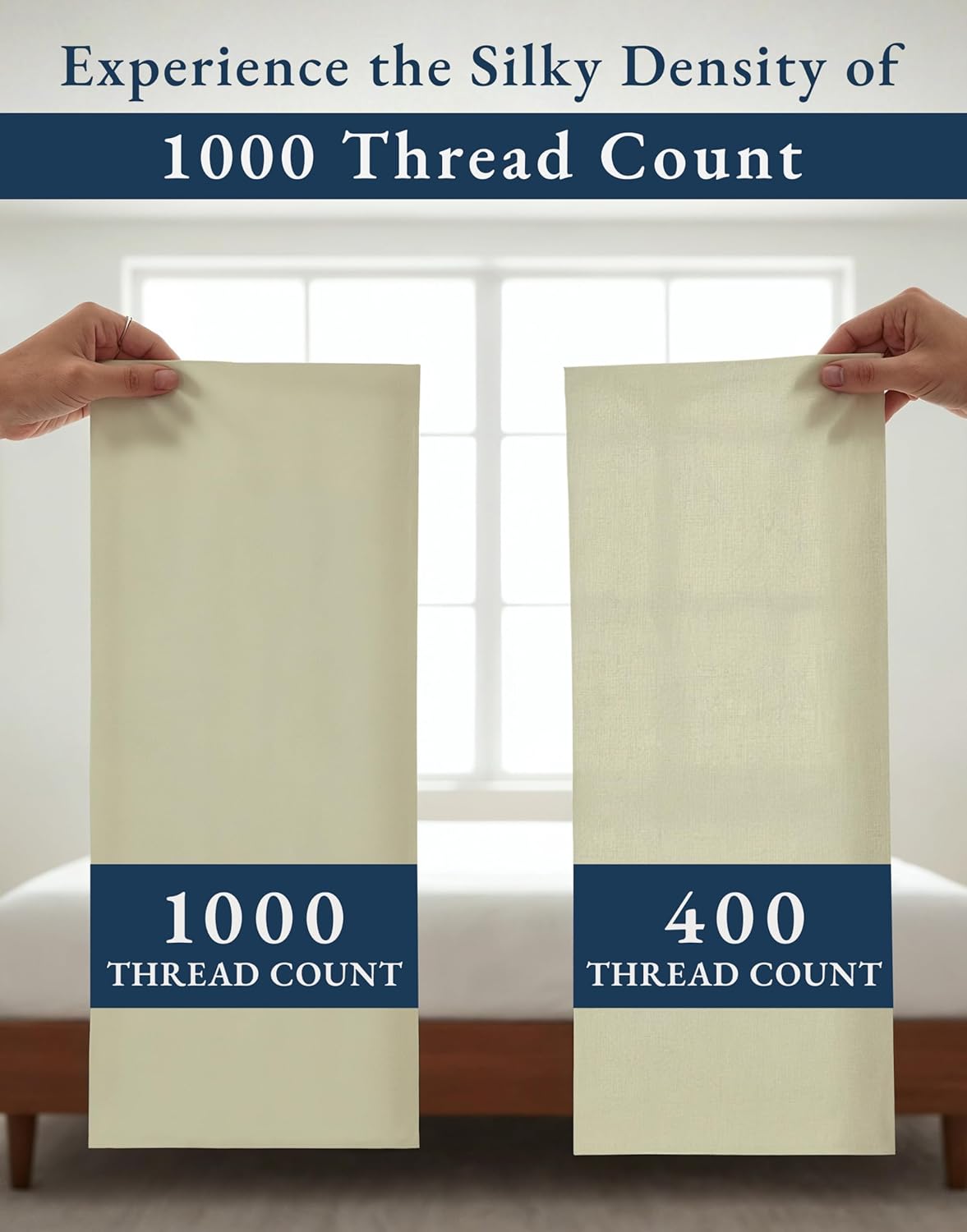 100% Egyptian Cotton Queen Size Sheets – Premium 1000 Thread Count Sheets, 15" Deep Pocket Queen Sheet Set, Silky Sateen Weave, Breathable & Fade Resistant, Soft Luxury Bedding For Holiday Home -Linen - Image 4