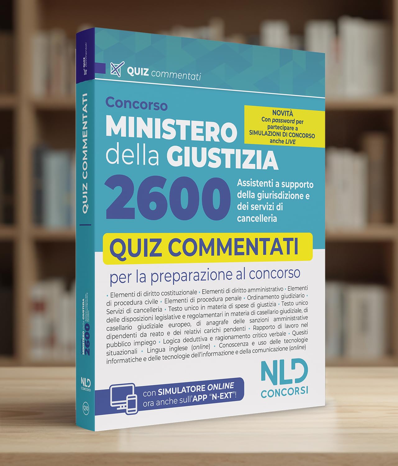 Concorso 2600 Ministero della Giustizia assistenti di cancelleria. Quiz commentati per la prova scritta del concorso. Con software di simulazione