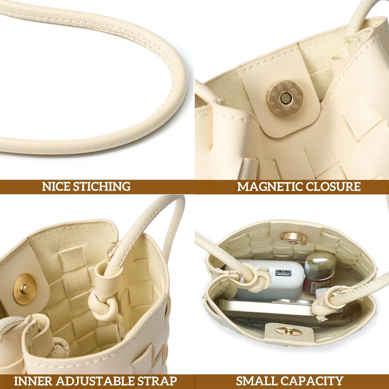 Woven Small Crossbody Bags Cell Phone Purse for Women Teen Girls Small Shoulder Phone Bag