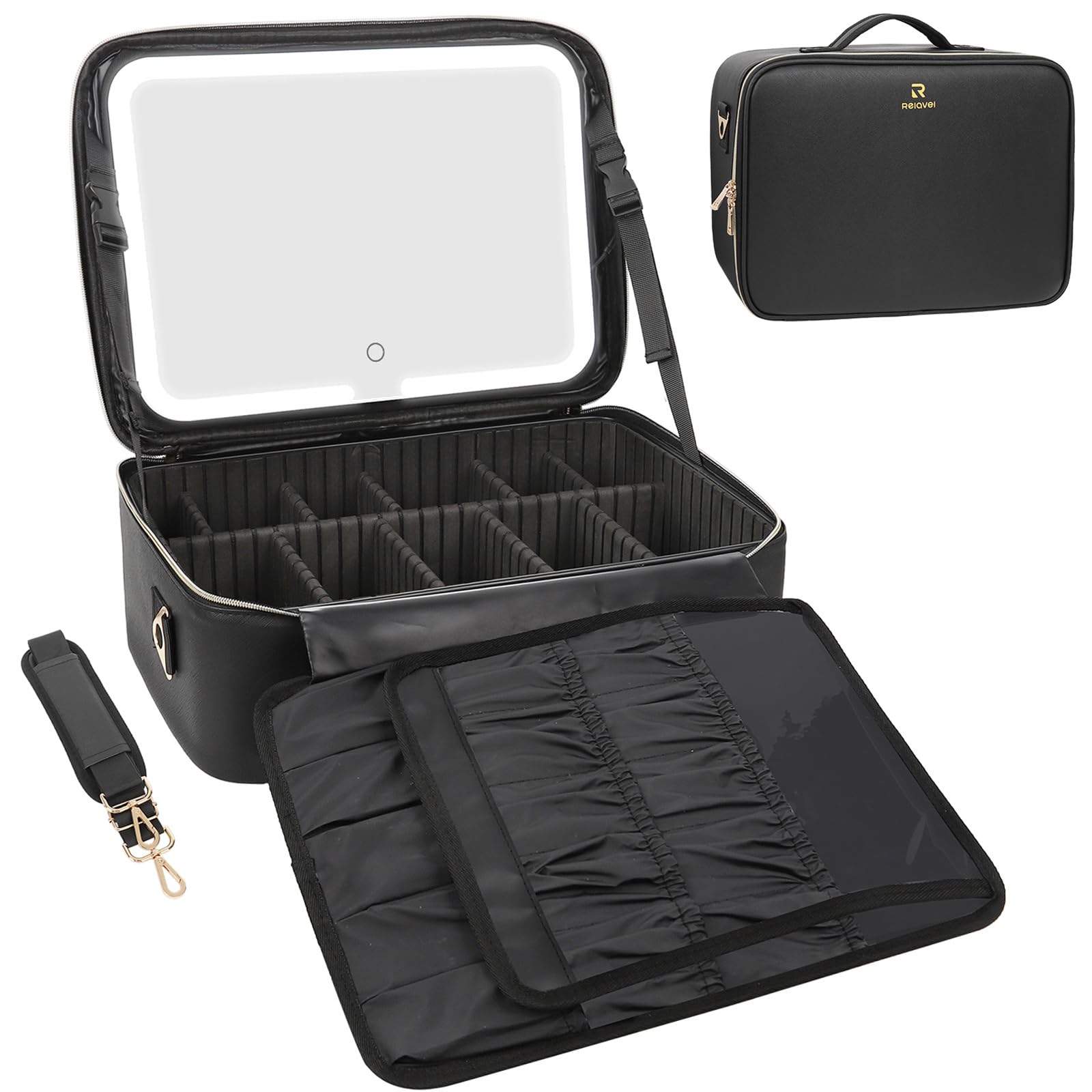 Relavel Large Makeup Bag With Light Up Mirror 16 Desertcart INDIA