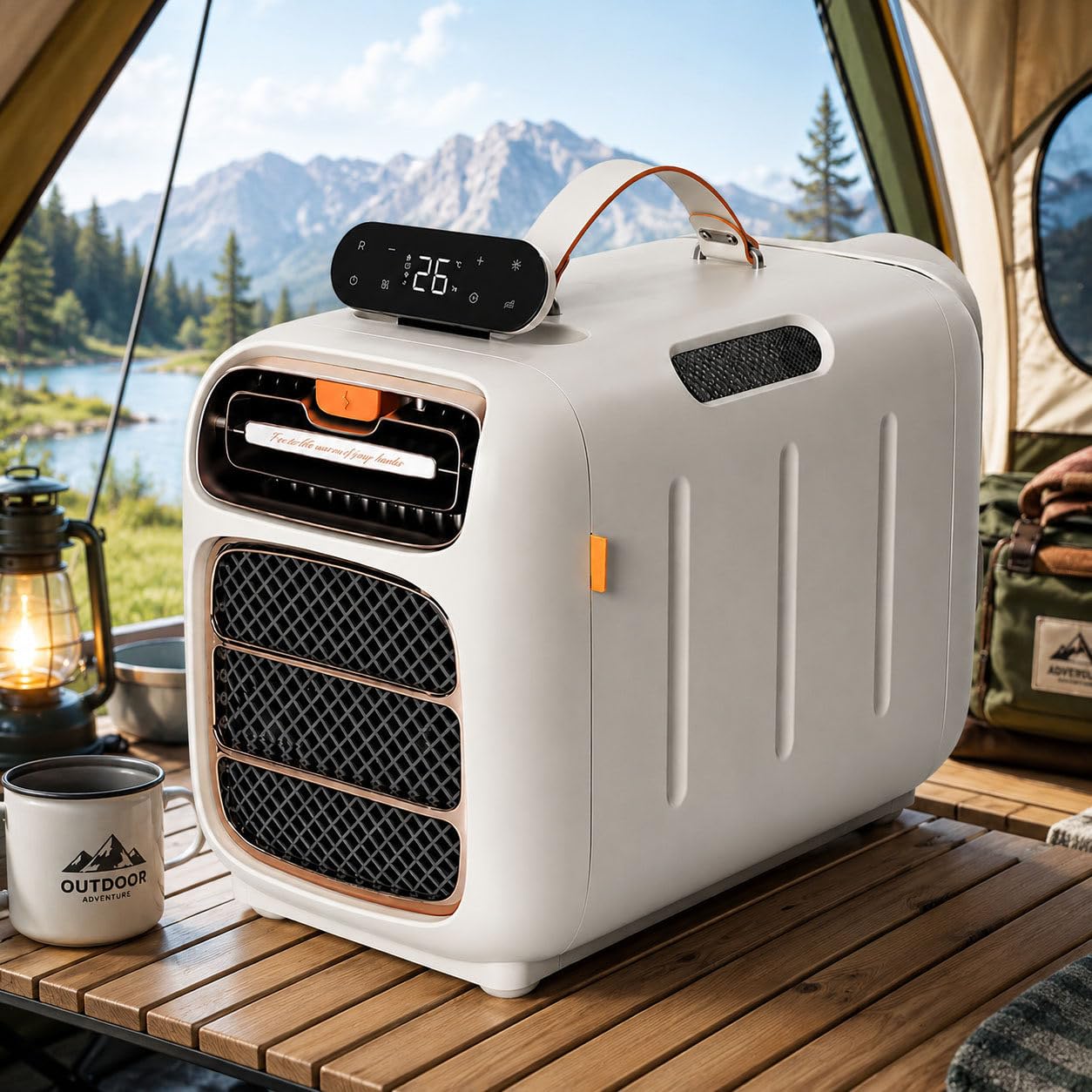 DIUNAOZI 4800 BTU Portable Camping Air Conditioner,4-in-1 Quiet Small AC Unit, Dehumidification,Timer, Energy Efficient 420W,12H Timer, Remote Control,for Tent,RV,Van,Car,Garage, Indoor & Outdoor Use