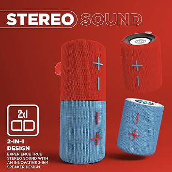 Stromberg - Twin 2-in-1 Mini Portable Bluetooth Speaker, 10W Power (5W per Speaker), 10-Hour Playtime