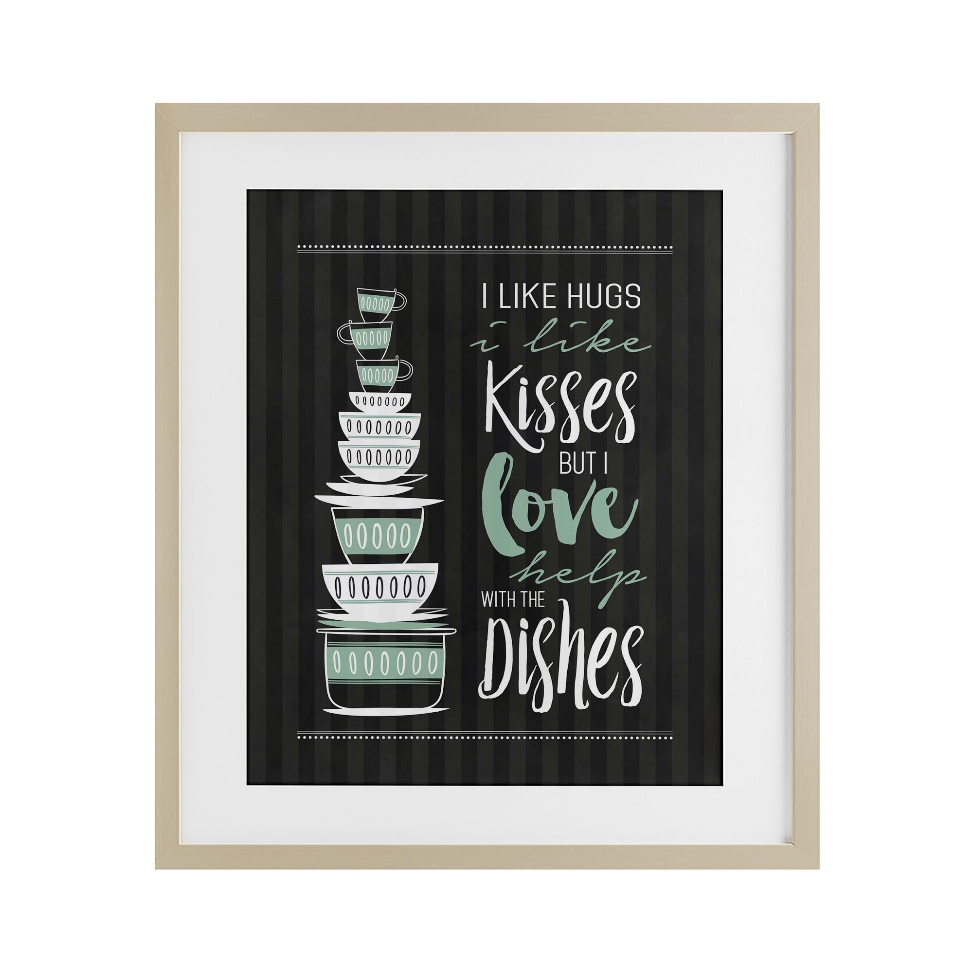 Affiche encadrée Love Help With Dishes Stupell Industries décor cuisine blanc 41x33cm