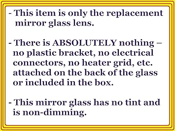 Fit Over Auto-Dimming Mirror Glass with FULL SIZE ADHESIVE for BMW E60 E61 E63 E64 Passenger Side View Right RH - Check size in description