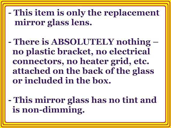 Fit Over Auto-Dimming Mirror Glass with FULL SIZE ADHESIVE for BMW E60 E61 E63 E64 Passenger Side View Right RH - Check size in description