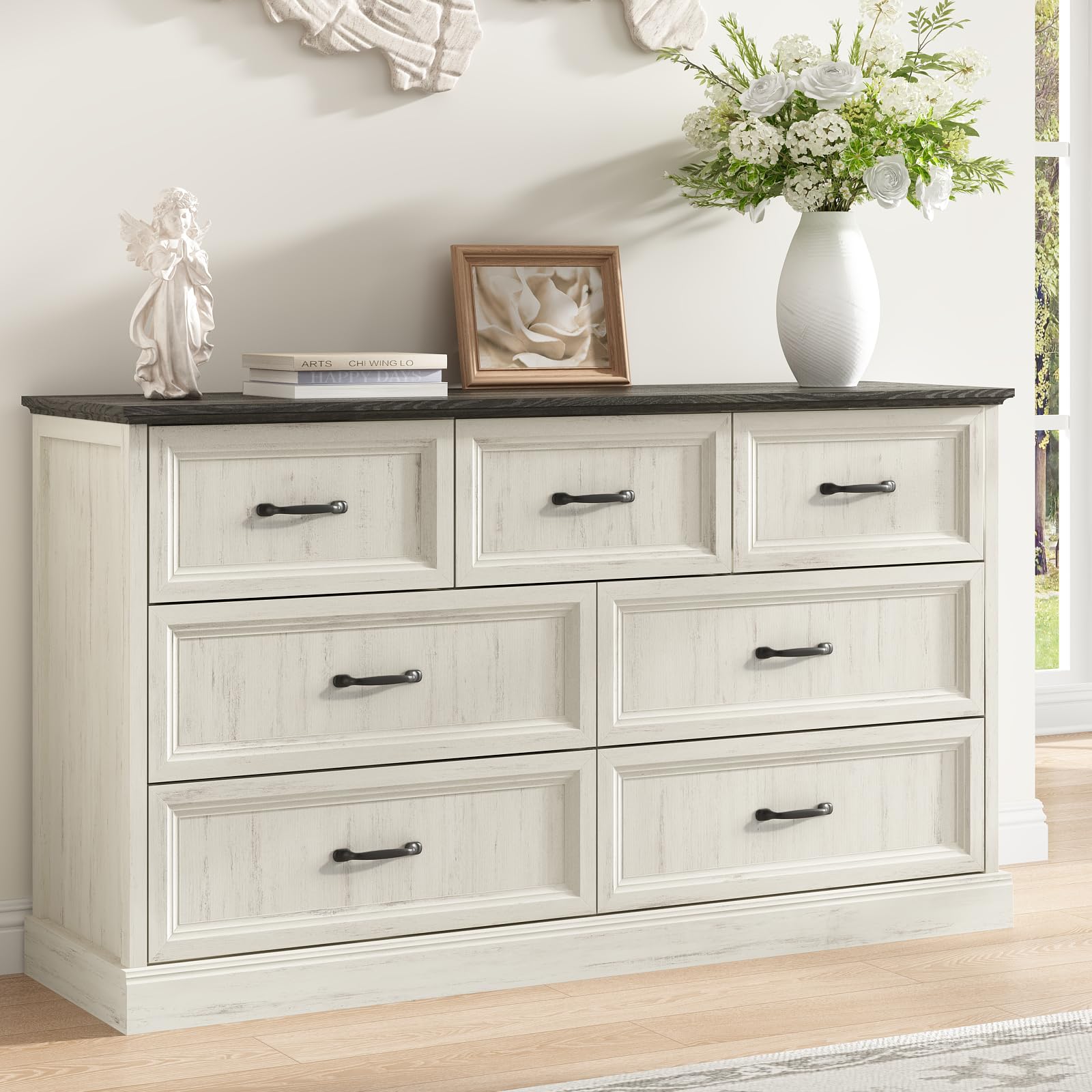CARPETNAL Farmhouse 7-Drawer Dresser