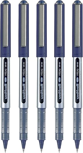 UNI-BALL Eye UB150 0.5mm Roller Ball Pen | Blue Ink, Pack of 5