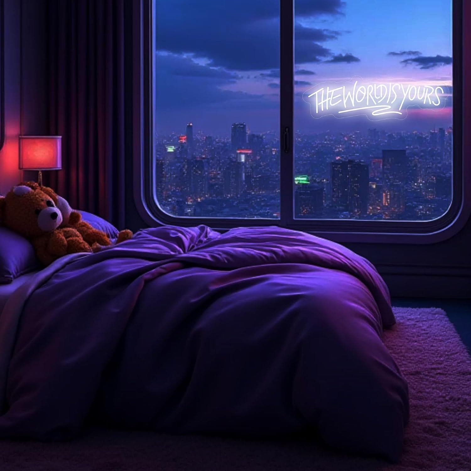 The World is Yours Neon Sign Dimmable World Yours LED Sign for Wall Decor USB Powered Neon Light for Man Cave Home Bar Bistro Club Cafe Wedding Game Room Birthday Gift Graduation Party - Image 7