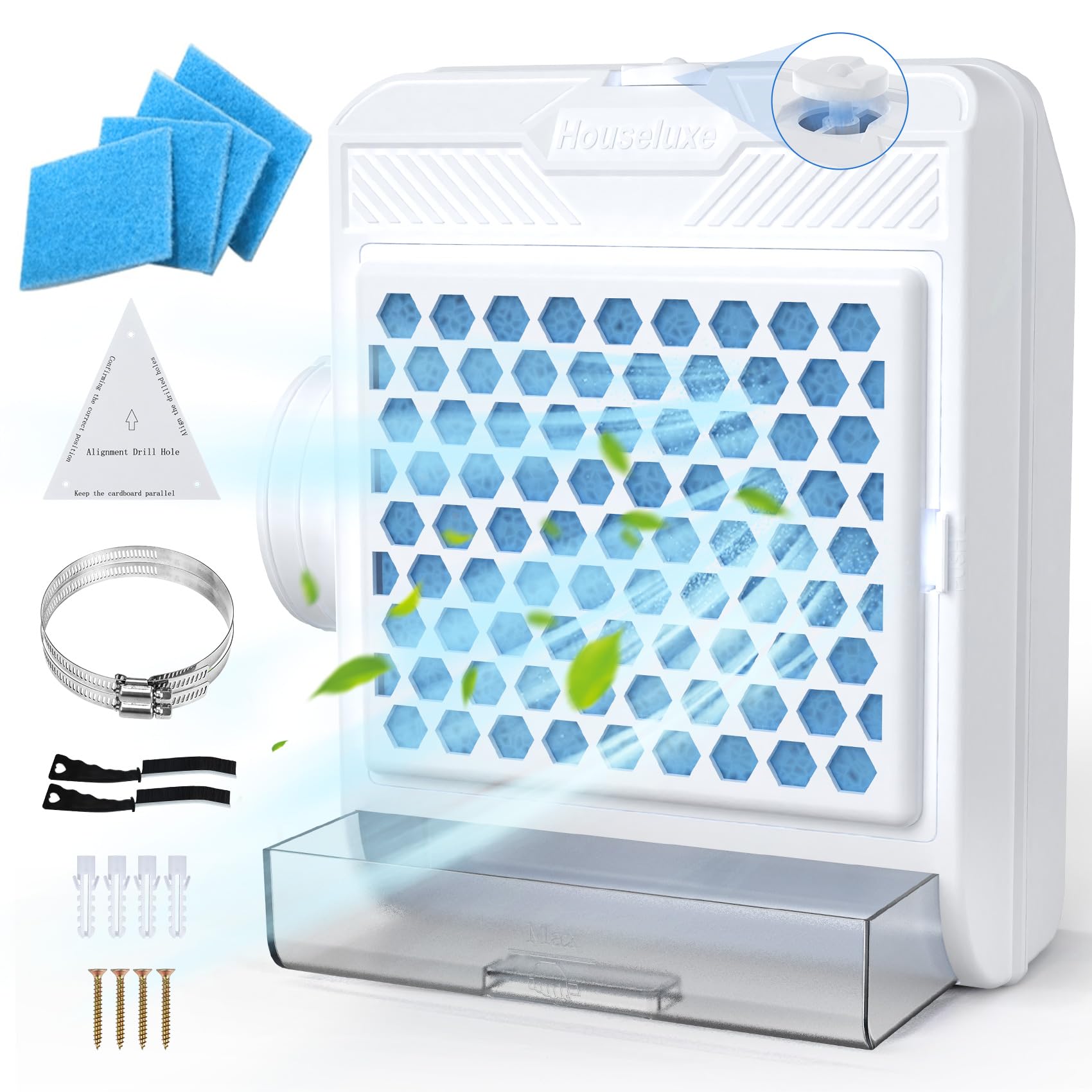Kit de ventilación 3 en 1 para secadora de interior, pantalla de acero inoxidable, 5 filtros de poliéster y sistema de cajón de agua, solapa de ventilación de seguridad mejorada, para