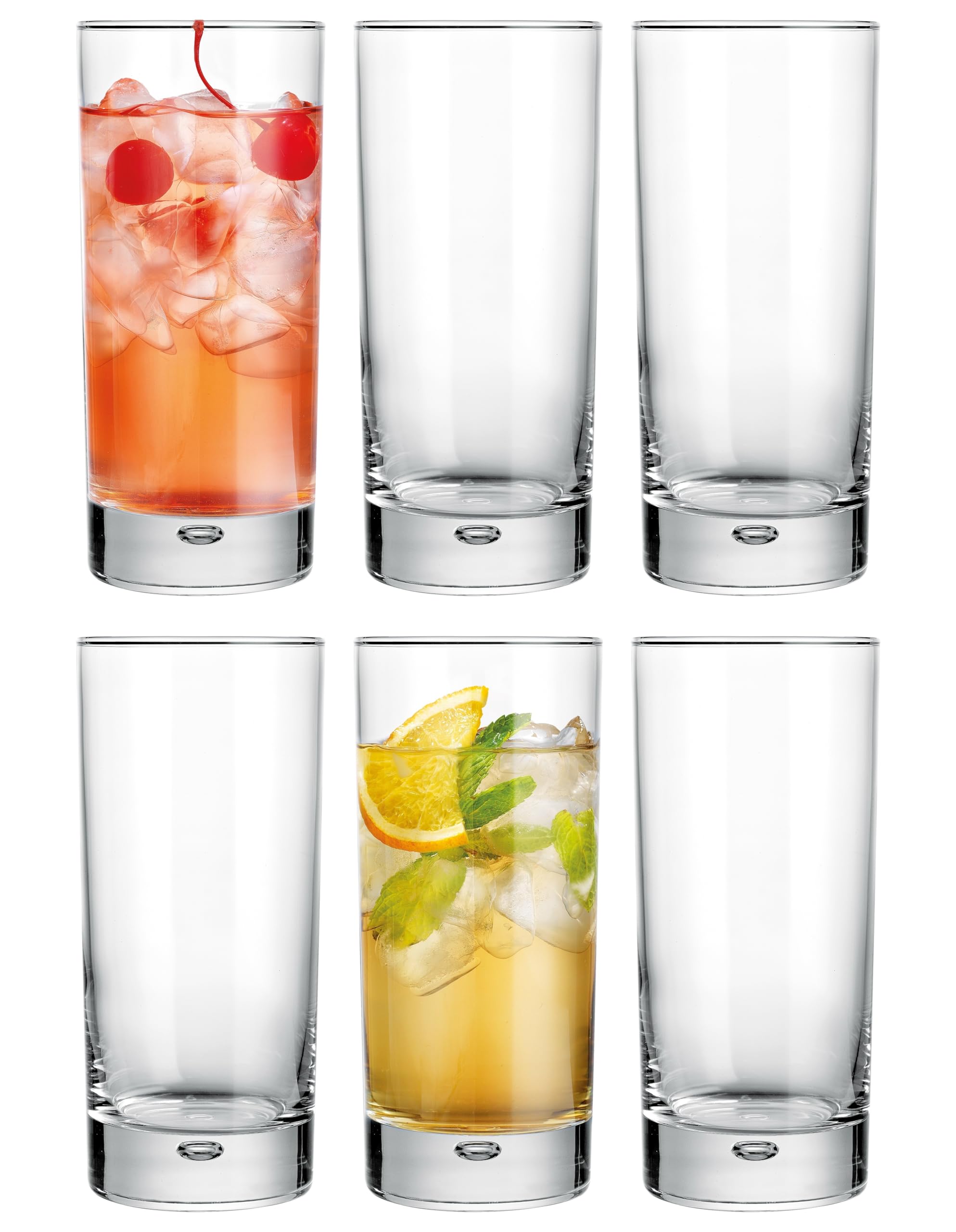 Glaver's Highball Drinking Glasses, Set of 6 Everyday Basic Glassware Set. 17 oz Tall Kitchen Glas Cups Uses for Bar Glasses Cocktail Water Juice Coffee