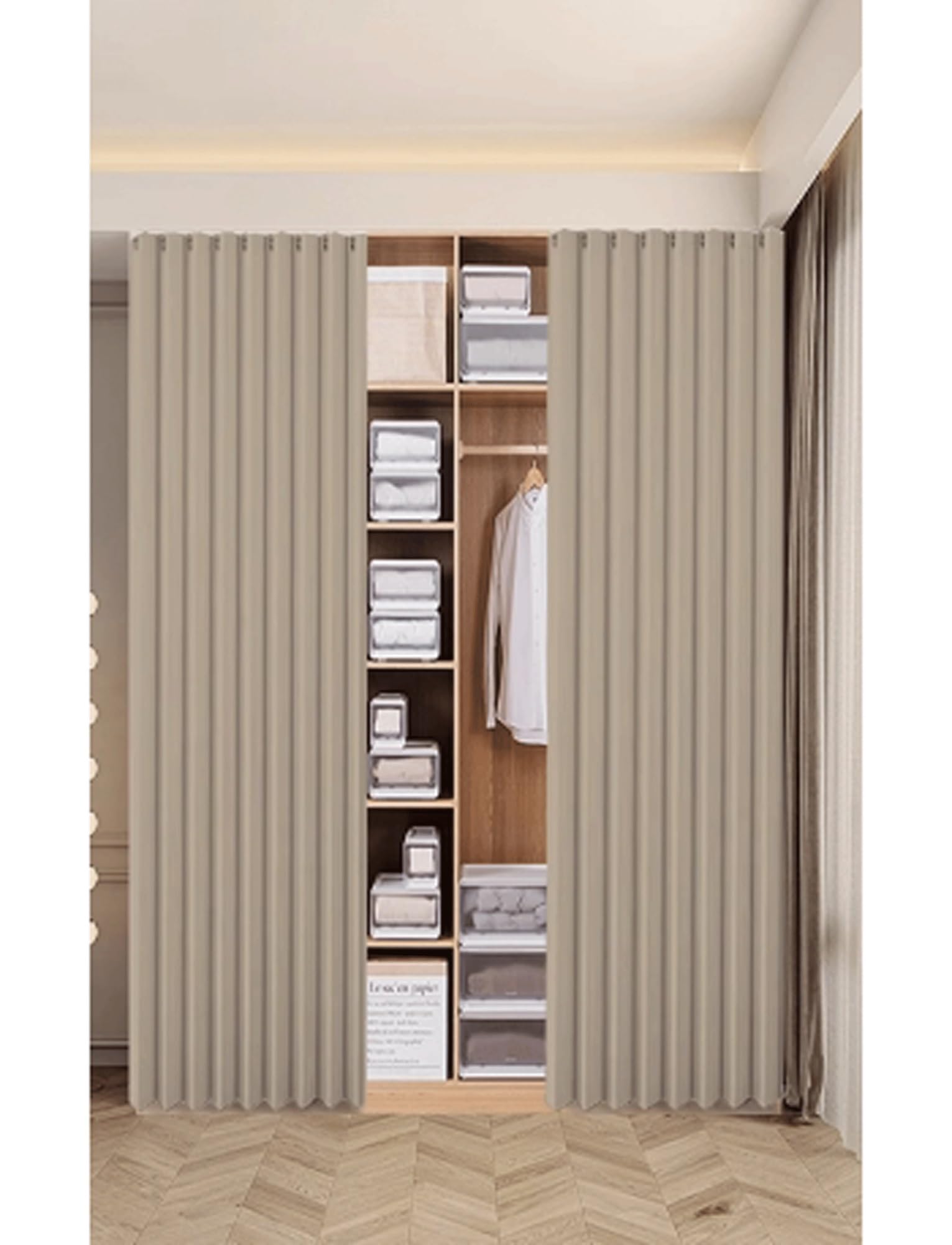 Occultant pour portes d'armoire anti-lumiere marron 450 x 240 cm pour dressing