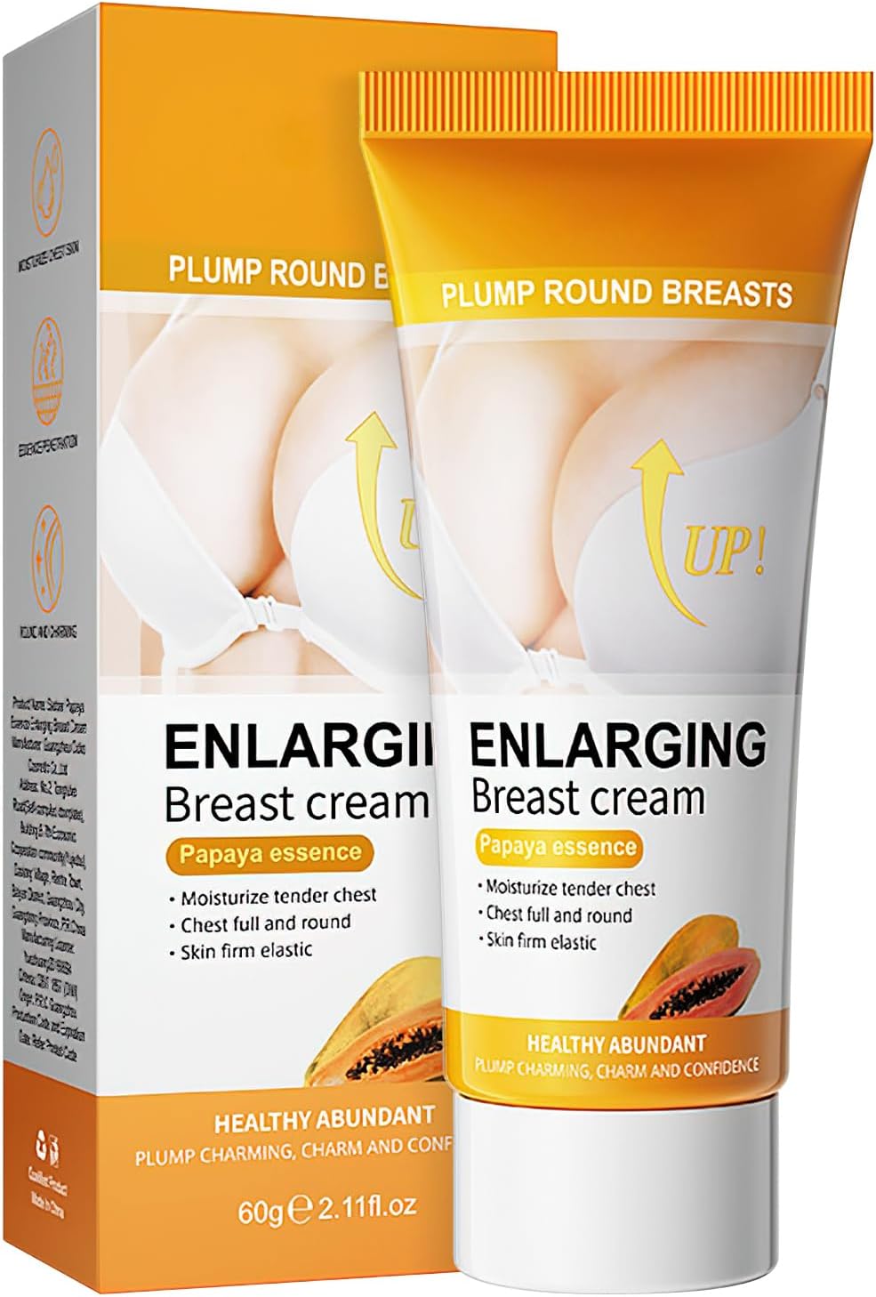 Breast Enhancement Cream, Natural Breast Enlargement Cream, Firms, Plumps and Lifts Your Breasts and Improves Sagging Breasts, for All Skin Types, 60 g/2.11 Fl Oz