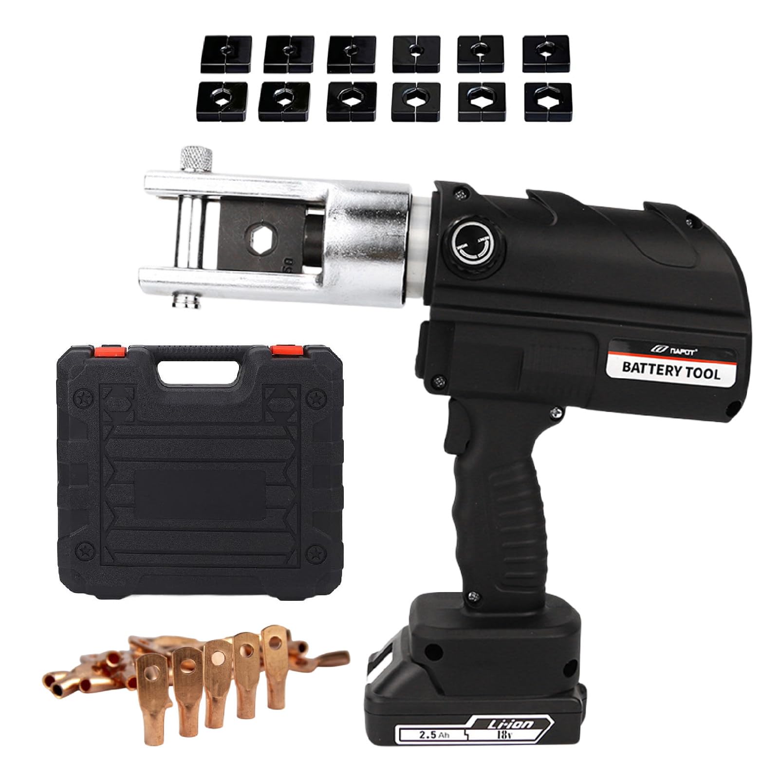 SENJINGHUA Electric Hydraulic Cable Lug Crimping Tool, 16mm² to 240/300mm² Terminal, Cable, Wire Electric Crimper Tool Kit, Crimp Tool Kits with 20 Dies,240mm