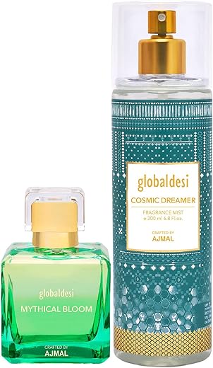Global Mythical Bloom Eau De Parfum 50ML & Cosmic Dreamer Body Mist 200ML Pack of 2 for Women Crafted by Ajmal
