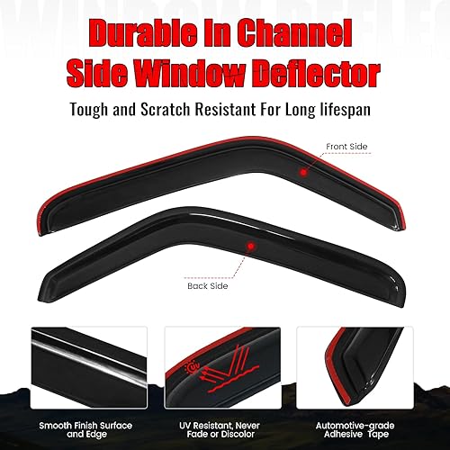 Miniatura 3 de IKON MOTORSPORTS - Visera de ventana compatible con Ford Ranger Mazda 1993-2011, estilo canal, tinte de humo oscuro, pantalla acrílica, protección