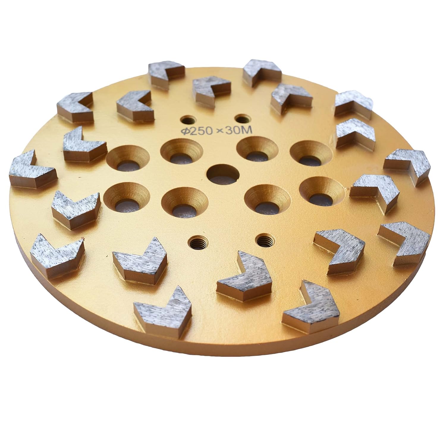 10 in. x 3/8" Threaded Arrow Segments Epoxy Mastics Thinset Coating Remove 10 Inch Concrete Grinding Head, 10 Inch Concrete Grinding Plate for Husqvarna Blastrac Edco MK Grinder (Arrow Seg)