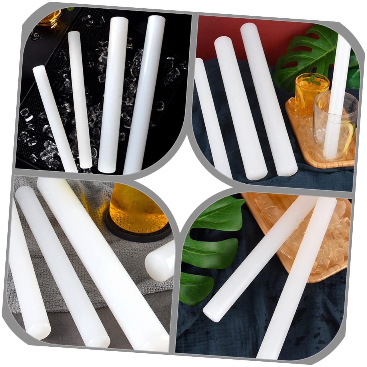 Unomor Ice Hammer Bartender Muddler Bar Cart Accessories Drink Muddler Coffee Whisk Bar Rod Drink Stirrer Cocktail Shaker and Muddler Wine Muddler Mojito Muddler Fruit Muddler Pp White