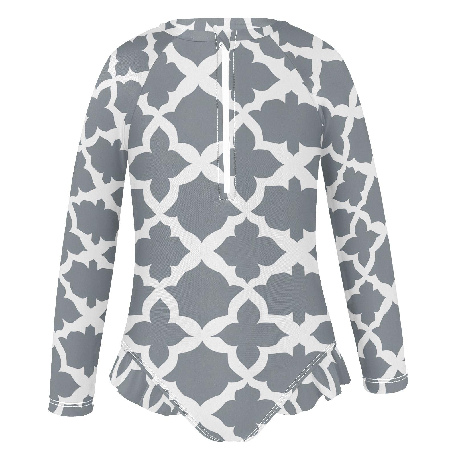 Swimsuit for Girls Long Sleeve Rashguard Bathing Suit Plaid Quick Dry 4T