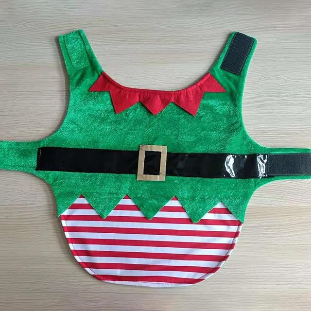 Foto 3 de 7 de Disfraz Rojo Y Verde Elfo Festivo para Perros Pequeños A Grandes Navidad Ropa Mascotas Accesorios Fotos…